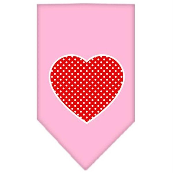 Unconditional Love Red Swiss Dot Heart Screen Print Bandana Light Pink Small UN757653